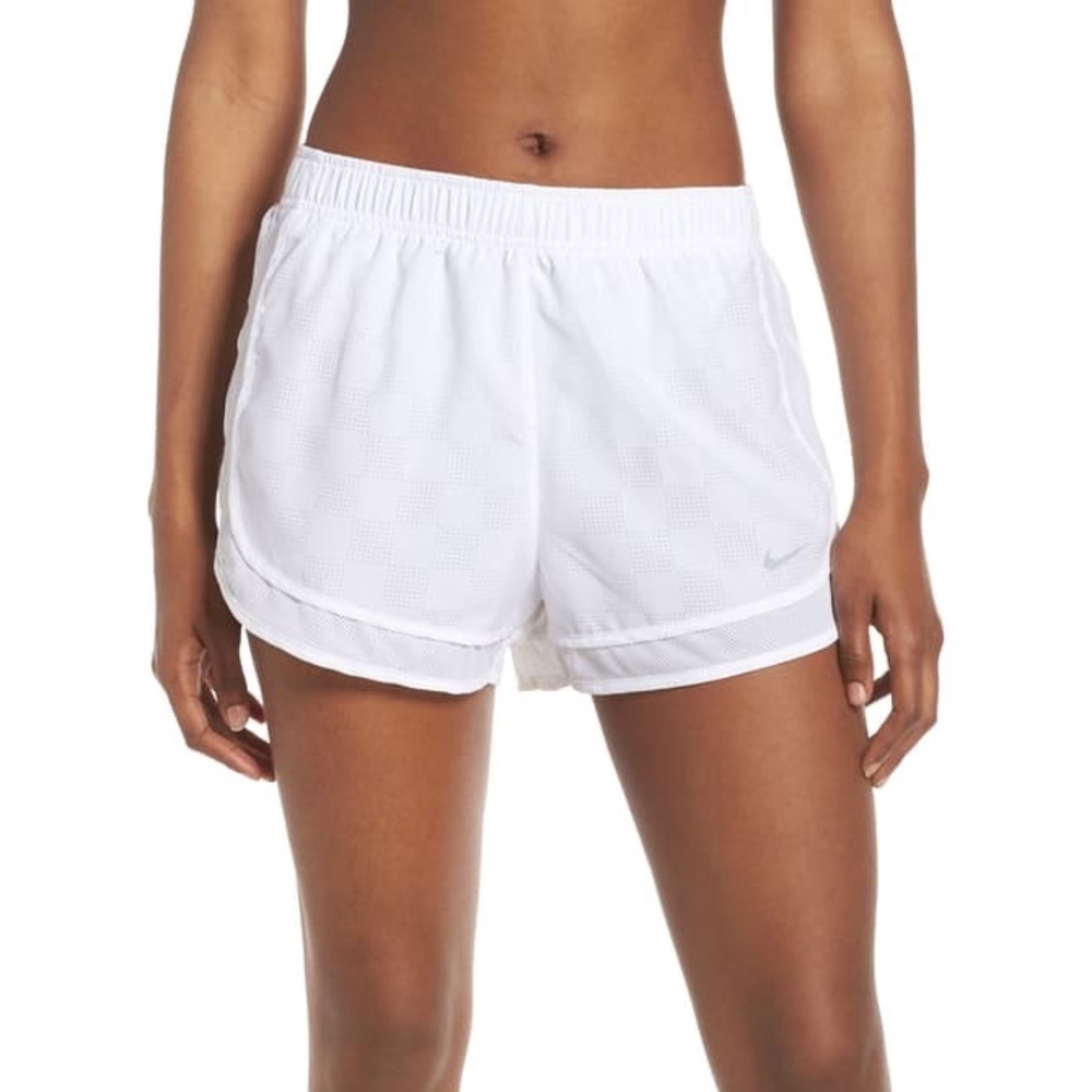 Nike Tempo White Checkerboard Shorts